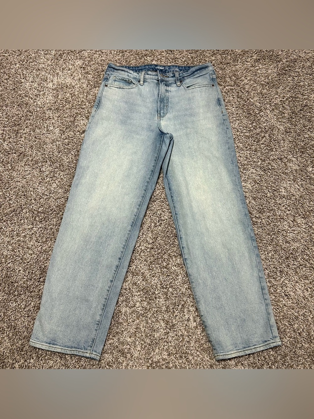 OLD NAVY JEANS Women 10 HIGH RISE OG LOOSE Light Wash Stretch Denim